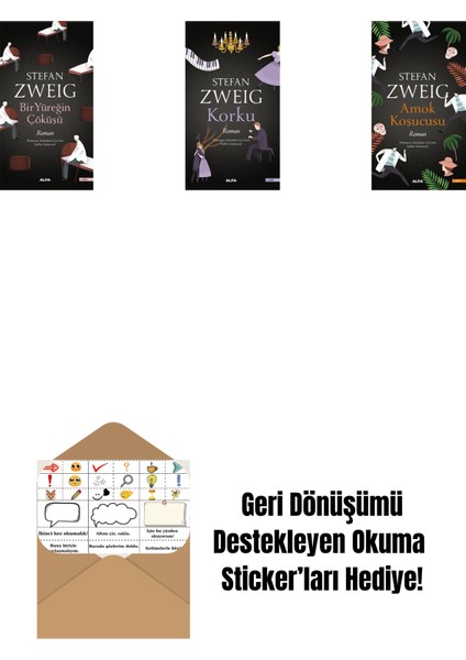 Bir Yüreğin Çöküşü + Korku + Amok Koşucusu + Okuma Sticker'ları