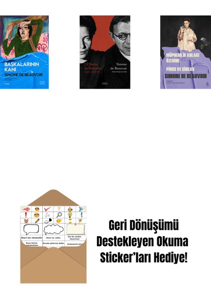 Başkalarının Kanı + J. P. Sartre Ile Söyleşiler + Konuk Kız + Okuma Sticker'ları