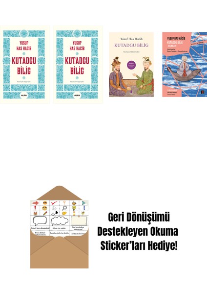 Yusuf Has Hacib 4 Kitap Set + Okuma Sticker'ları