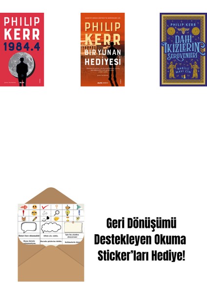 1984.4 + Bir Yunan Hediyesi + Dahi Ikizlerin Serüvenleri - Babilli Mavi Cin + Okuma Sticker'ları