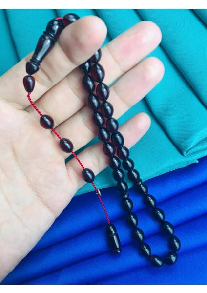 Usta Imzalı Siyah Kırmızı Ateş Kehribar Tesbih Efe Boy modelleri