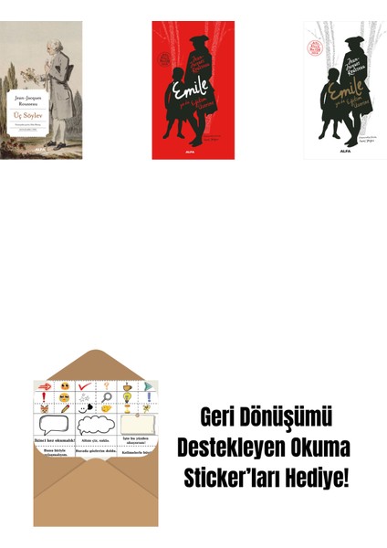 Üç Söylev + Emile Ya Da Eğitim Üzerine (Ciltli) + Emile Ya Da Eğitim Üzerine + Okuma Sticker'ları