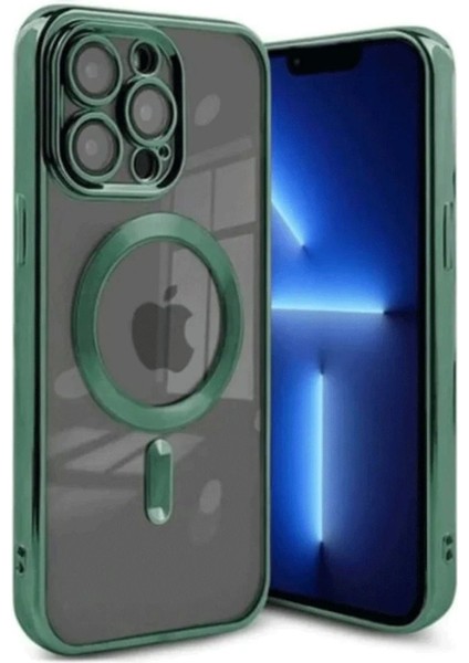 Newface iPhone 15 Pro Max Kılıf Kross Magneticsafe Kapak - Koyu Yeşil