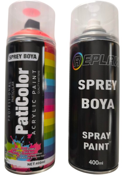 Kaliper Boyası Seti Floresan Turuncu 400 Ml. Sprey Boya + Parlak Beyaz Sprey Boya