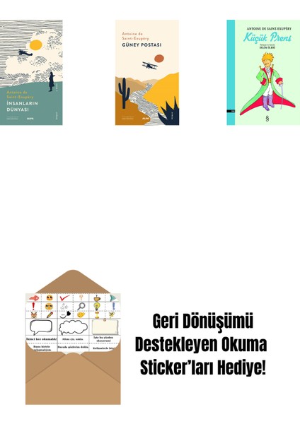 Insanların Dünyası + Güney Postası + Küçük Prens + Okuma Sticker'ları