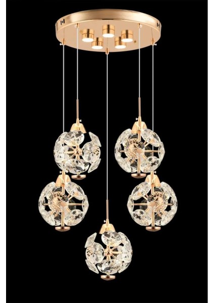Istanbul Avize Dali 5'li Gold Kumandalı 3 Renk Ledli Modern LED Avize fiyatları