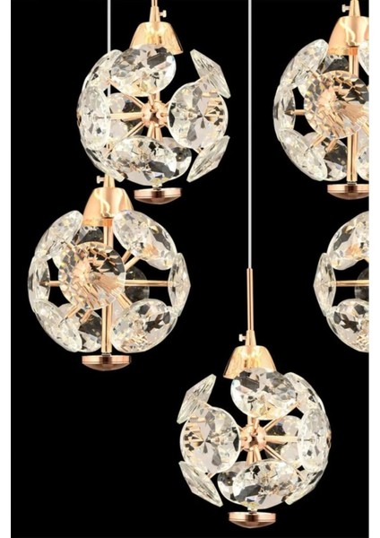 Istanbul Avize Dali 5'li Gold Kumandalı 3 Renk Ledli Modern LED Avize