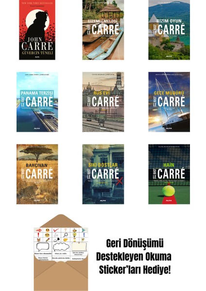 John Le Carre 9 Kitap Set + Okuma Sticker'ları
