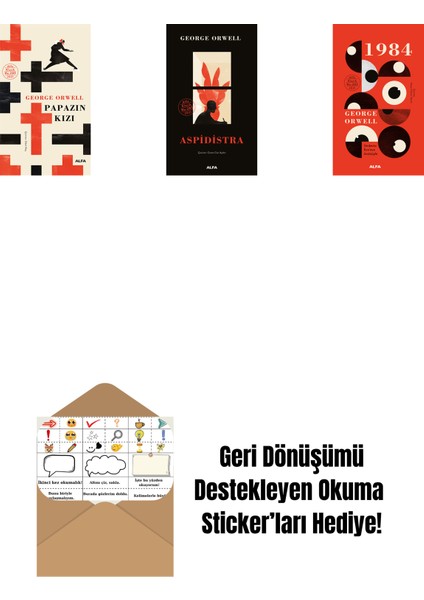 Papazın Kızı ( Ciltli ) + Aspidistra + 1984 (Ciltli) + Okuma Sticker'ları