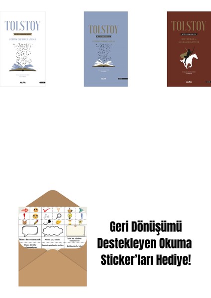 Tolstoy Bütün Eserleri 17 + Tolstoy Bütün Eserleri 17 (Ciltli) + Tolstoy Bütün Eserleri 14 (Ciltli) + Okuma Sticker'ları