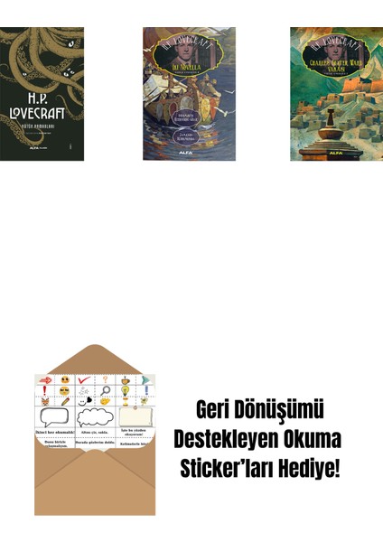 H.p. Lovecraft - Bütün Romanları (Ciltli) + Iki Novella + Charles Dexter Ward Vakası + Okuma Sticker'ları