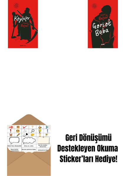 Köylüler (Ciltli) + Goriot Baba (Ciltli) + Okuma Sticker'ları