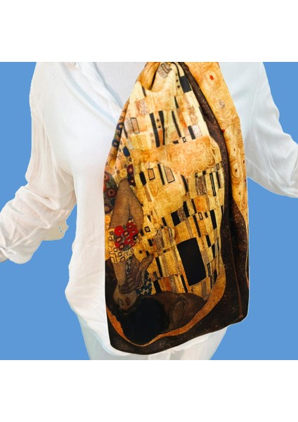 Fular Gustav Klımt The Kıss Desenli