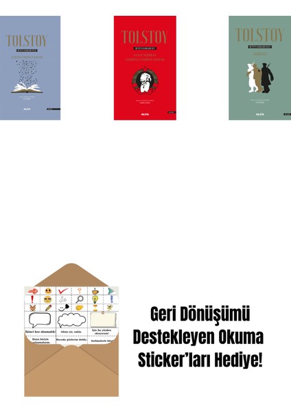 Tolstoy Bütün Eserleri 17 (Ciltli) + Tolstoy Bütün Eserleri 15 (Ciltli) + Tolstoy Bütün Eserleri 13 (Ciltli) + Okuma Sticker'ları