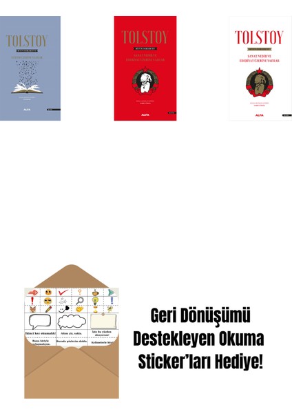 Tolstoy Bütün Eserleri 17 (Ciltli) + Tolstoy Bütün Eserleri 15 (Ciltli) + Tolstoy Bütün Eserleri 15 + Okuma Sticker'ları