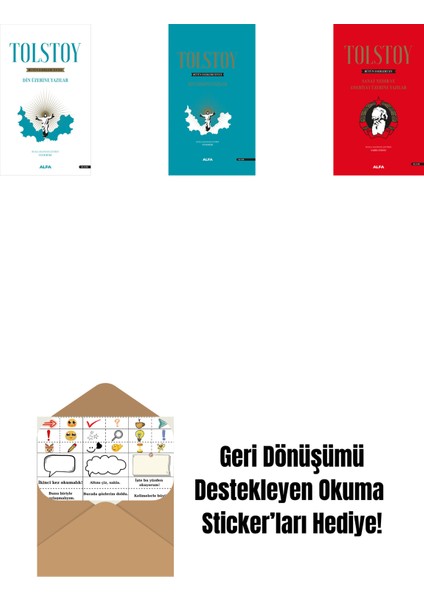 Tolstoy Bütün Eserleri 18 + Tolstoy Bütün Eserleri 18 (Ciltli) + Tolstoy Bütün Eserleri 15 (Ciltli) + Okuma Sticker'ları