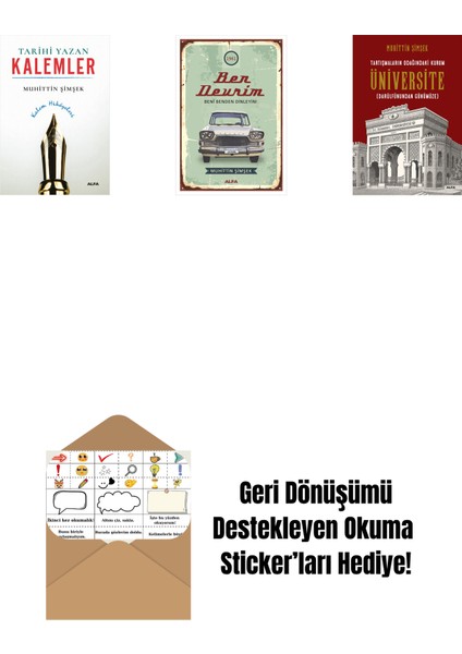 Tarihi Yazan Kalemler + Ben Devrim + Tartışmaların Odağındaki Kurum Üniversite + Okuma Sticker'ları