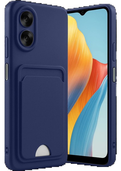 Newface Oppo A38 Kılıf Kelvin Kartvizitli Silikon - Lacivert