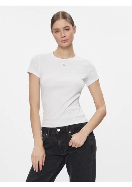 Tommy Hılfıger Kadın T-Shırt DW0DW17383-YBR
