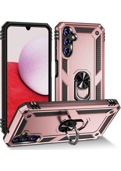 Newface Samsung Galaxy A04S Kılıf Sofya Yüzüklü Silikon Kapak - Rose