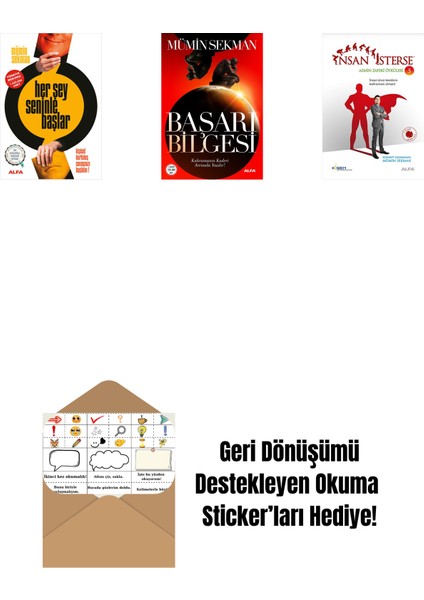 Her Şey Seninle Başlar + Başarı Bilgesi + Insan Isterse - Azmin Zaferi Öyküleri 5 + Okuma Sticker'ları