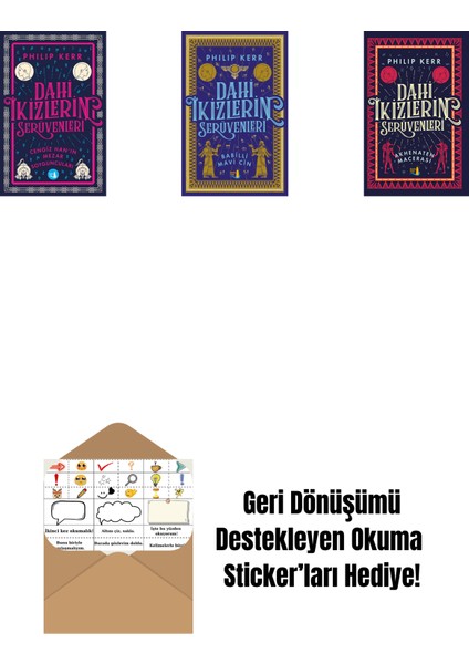 Dahi Ikizlerin Serüvenleri - Cengiz Han’ın Mezar Soyguncuları + Dahi Ikizlerin Serüvenleri - Babilli Mavi Cin + Dahi Ikizlerin Serüvenleri - Akhenaten Macerası + Okuma Sticker'ları