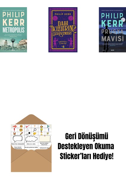 Metropolis + Dahi Ikizlerin Serüvenleri - Savaşçı Cinler + Prusya Mavisi + Okuma Sticker'ları