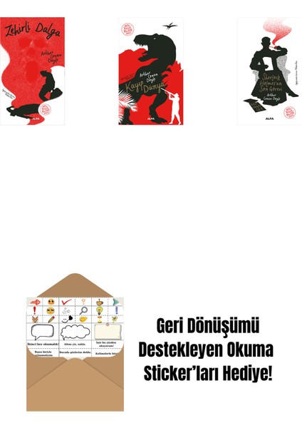Zehirli Dalga + Kayıp Dünya + Sherlock Holmes'un Son Görevi + Okuma Sticker'ları