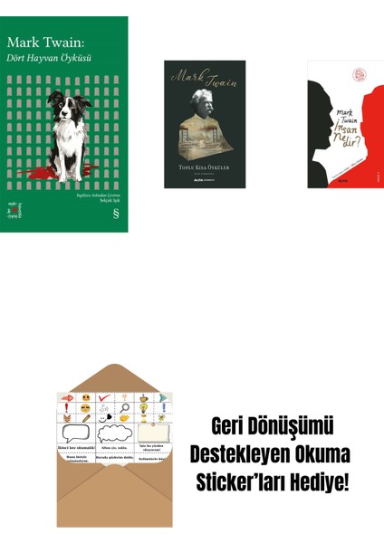 Everest Açıkhava 41 - Dört Hayvan Öyküsü + Toplu Kısa Öyküler + Insan Nedir? + Okuma Sticker'ları