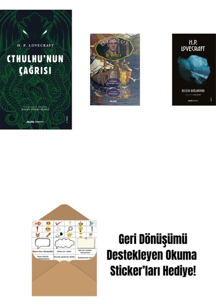 Cthulhu'nun Çağrısı + Iki Novella + Delilik Dağlarında + Okuma Sticker'ları