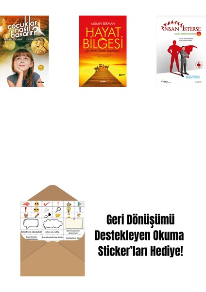 Çocuklar Nasıl Başarır? + Hayat Bilgesi + Insan Isterse - Azmin Zaferi Öyküleri 5 + Okuma Sticker'ları
