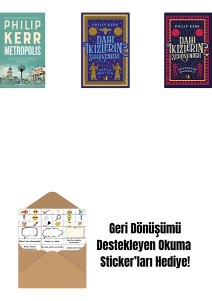 Metropolis + Dahi Ikizlerin Serüvenleri - Babilli Mavi Cin + Dahi Ikizlerin Serüvenleri - Akhenaten Macerası + Okuma Sticker'ları