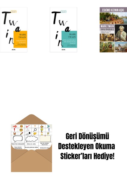 Esrarengiz Yabancı + Çifte Kavrulmuş Bir Dedektiflik Öyküsü + Eskimo Kızının Aşkı + Okuma Sticker'ları
