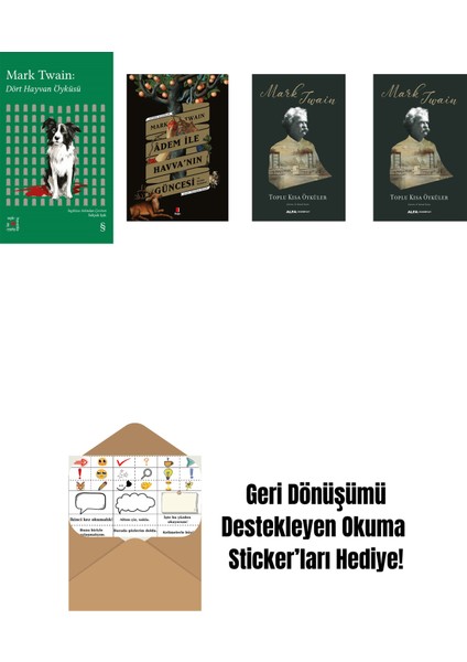 Mark Twain 4 Kitap Set + Okuma Sticker'ları