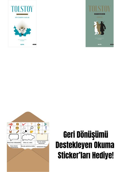Tolstoy Bütün Eserleri 18 + Tolstoy Bütün Eserleri 13 (Ciltli) + Okuma Sticker'ları