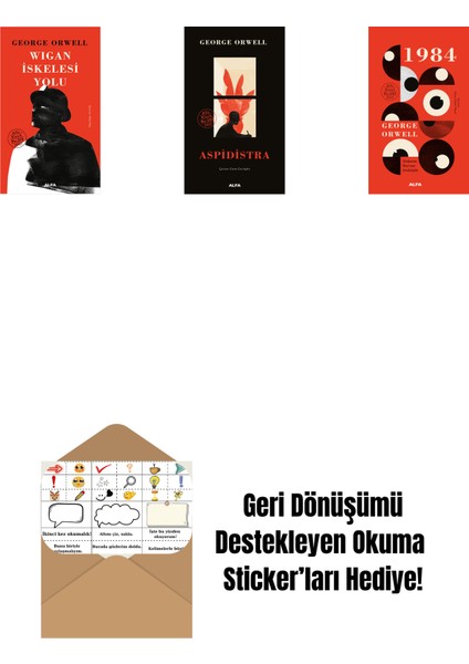Wigan Iskelesi Yolu + Aspidistra (Ciltli) + 1984 (Ciltli) + Okuma Sticker'ları
