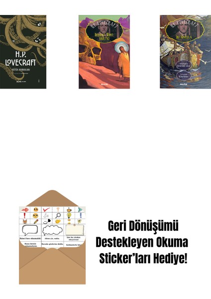 H.p. Lovecraft - Bütün Romanları (Ciltli) + Herbert West: Diriltici + Iki Novella + Okuma Sticker'ları