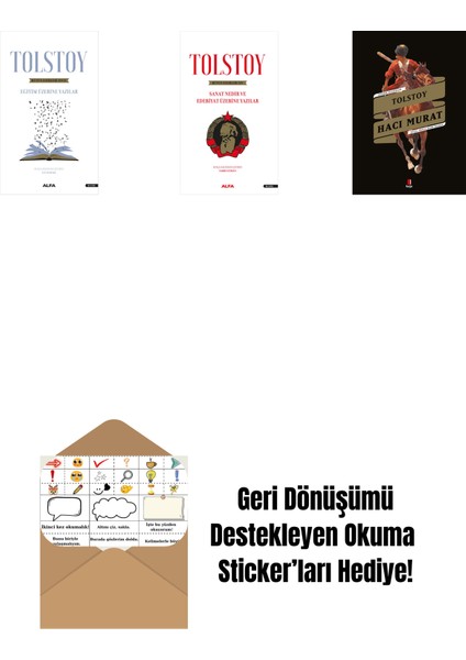 Tolstoy Bütün Eserleri 17 + Tolstoy Bütün Eserleri 15 + Hacı Murat + Okuma Sticker'ları