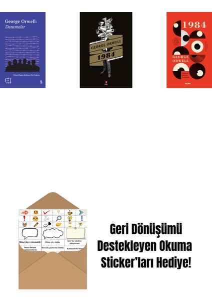 Everest Açıkhava 24 - Denemeler + 1984 + 1984 (Ciltli) + Okuma Sticker'ları