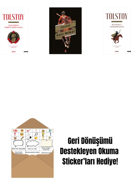 Tolstoy Bütün Eserleri 15 + Hacı Murat + Tolstoy Bütün Eserleri 14 + Okuma Sticker'ları