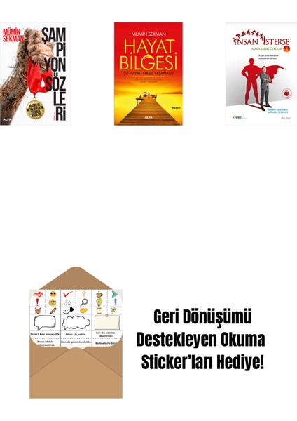 Şampiyon Sözleri + Hayat Bilgesi + Insan Isterse - Azmin Zaferi Öyküleri 5 + Okuma Sticker'ları