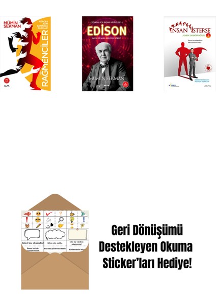 Rağmenciler - Akacak Azim Damarda Durmaz! + Edison + Insan Isterse - Azmin Zaferi Öyküleri 5 + Okuma Sticker'ları