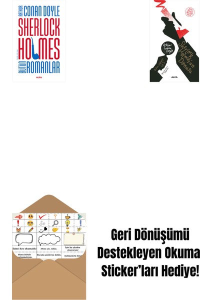 Sherlock Holmes - Bütün Romanlar (Ciltli) + Sherlock Holmes'un Dönüşü + Okuma Sticker'ları