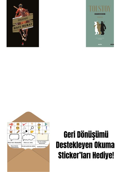 Hacı Murat + Tolstoy Bütün Eserleri 13 (Ciltli) + Okuma Sticker'ları