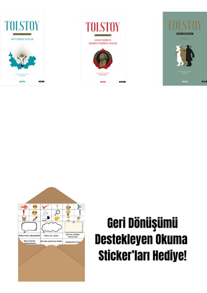 Tolstoy Bütün Eserleri 18 + Tolstoy Bütün Eserleri 15 + Tolstoy Bütün Eserleri 13 (Ciltli) + Okuma Sticker'ları