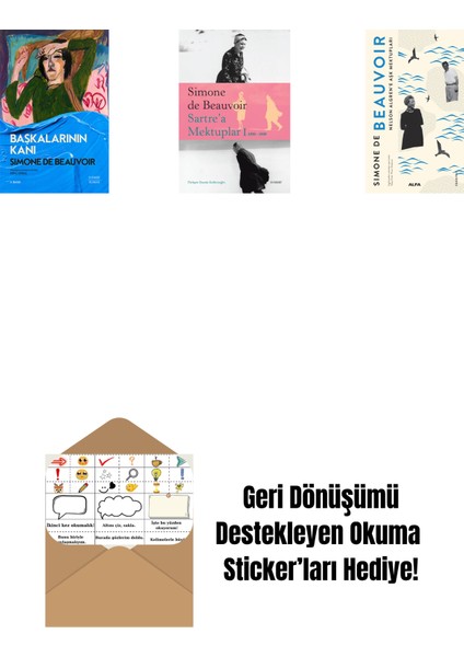 Başkalarının Kanı + Sartre’a Mektuplar 1: 1930-1939 + Müphemlik Ahlakı Üzerine - Pirus ve Sineas + Okuma Sticker'ları