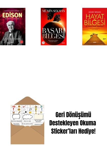Edison + Başarı Bilgesi + Hayat Bilgesi + Okuma Sticker'ları