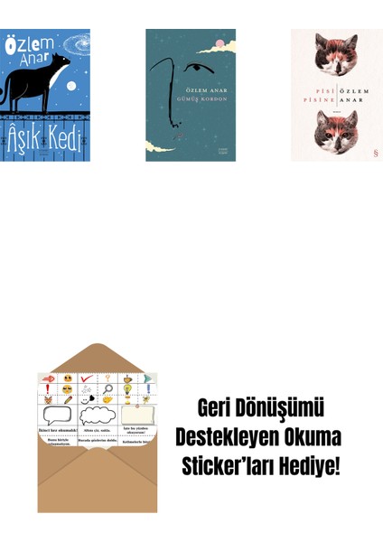 Âşık Kedi + Gümüş Kordon + Pisi Pisine + Okuma Sticker'ları
