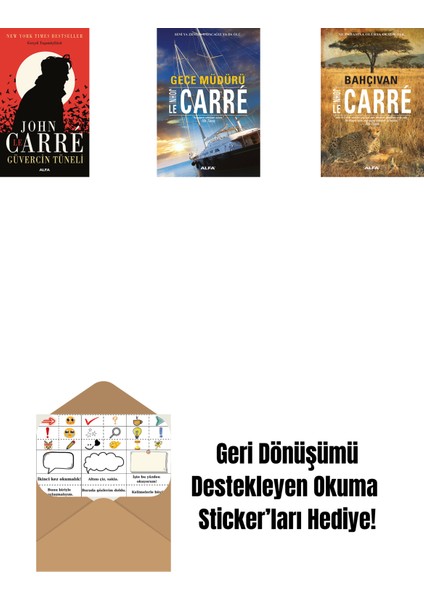 Güvercin Tüneli + Gece Müdürü + Bahçıvan + Okuma Sticker'ları