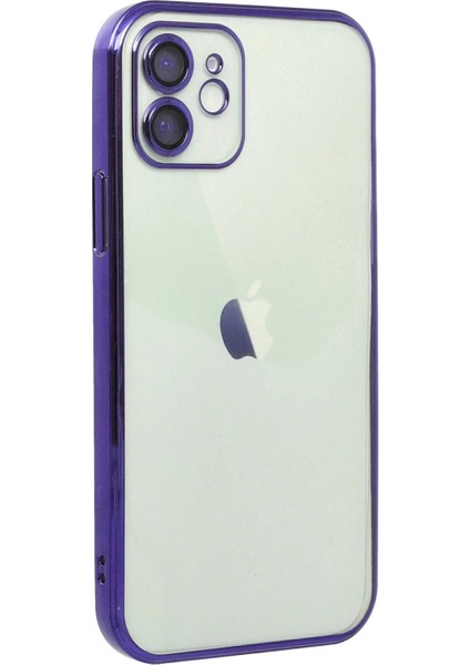 Newface iPhone 12 Kılıf Razer Lensli Silikon - Mor
